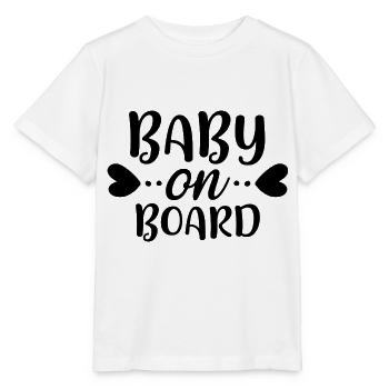 Bébé à bord 01 - T-shirt bio MINI CREATOR Stanley/Stella Enfant - blanc - Devant - Maike (125cm)