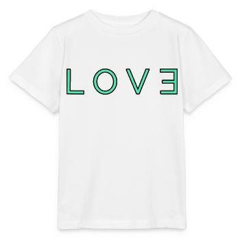Logo d’amour Turquoise - T-shirt bio MINI CREATOR Stanley/Stella Enfant - blanc - Devant - Maike (125cm)