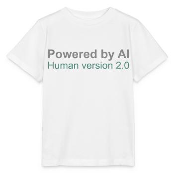 Powered by AI: Human version 2.0 - Stanley/Stella MINI CREATOR Kids’ T-Shirt - white - Front - Maike (125cm)