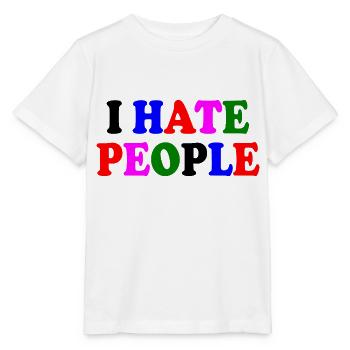 I hate people - T-shirt bio MINI CREATOR Stanley/Stella Enfant - blanc - Devant - Maike (125cm)