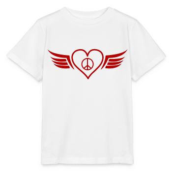 Cœur Ailes Paix - T-shirt bio MINI CREATOR Stanley/Stella Enfant - blanc - Devant - Maike (125cm)