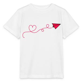 Coeur d’avion en papier - T-shirt bio MINI CREATOR Stanley/Stella Enfant - blanc - Devant - Maike (125cm)