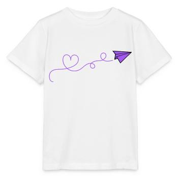 papierflieger herz - Stanley/Stella Kinder T-Shirt MINI CREATOR  - Weiß - Vorne - Maike (125cm)