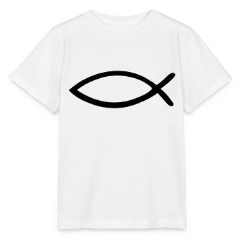 Jesus Fish - Christian Fish - Stanley/Stella MINI CREATOR Kids’ T-Shirt - white - Front - Maike (125cm)