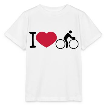 i love herz liebe fahrrad fahrer fahren biker spor - Stanley/Stella Kinder T-Shirt MINI CREATOR  - Weiß - Vorne - Maike (125cm)