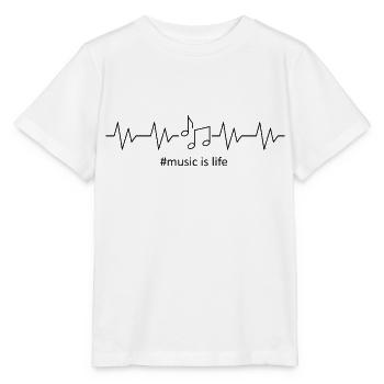 music is life - Stanley/Stella MINI CREATOR Kids’ T-Shirt - white - Front - Maike (125cm)