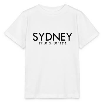 Sydney - Australie Coordonnées Latitude Longitude - T-shirt bio MINI CREATOR Stanley/Stella Enfant - blanc - Devant - Maike (125cm)
