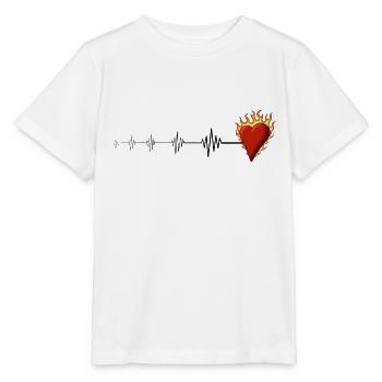 Burning heart - Stanley/Stella MINI CREATOR Kids’ T-Shirt - white - Front - Maike (125cm)
