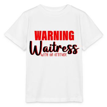 Avertissement Serveuse avec Une Attitude 3 - T-shirt bio MINI CREATOR Stanley/Stella Enfant - blanc - Devant - Maike (125cm)