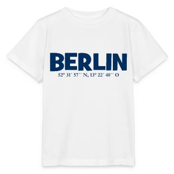Coordonnées de Berlin - Latitude - Longitude - T-shirt bio MINI CREATOR Stanley/Stella Enfant - blanc - Devant - Maike (125cm)