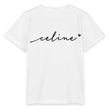 Celine Cursive Name - Stanley/Stella MINI CREATOR Kids’ T-Shirt - white - Front - Maike (125cm)