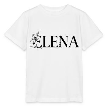 Elena | Nom avec fleur (vectorgraphique) - T-shirt bio MINI CREATOR Stanley/Stella Enfant - blanc - Devant - Maike (125cm)