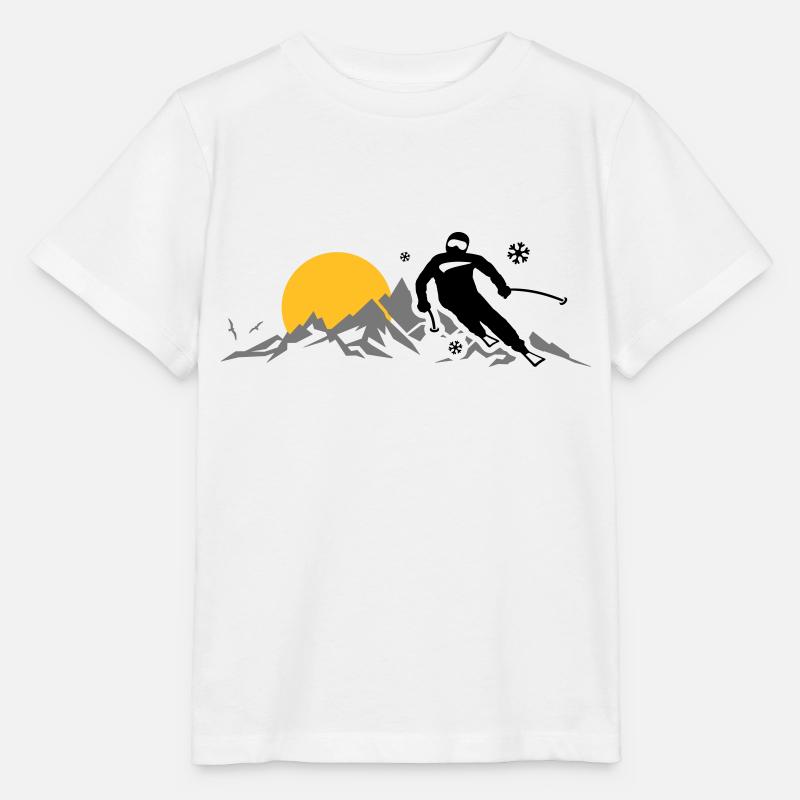 Winter - Skifahrer Berge - Stanley/Stella Kinder T-Shirt MINI CREATOR  - Weiß