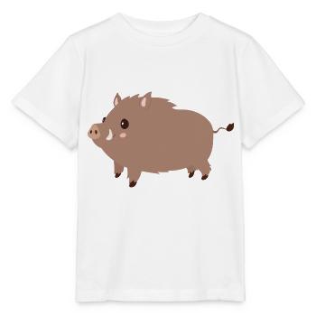 Wildschwein - Stanley/Stella Kinder T-Shirt MINI CREATOR  - Weiß - Vorne - Maike (125cm)