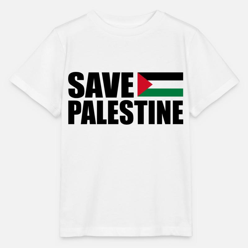 SAVE PALESTINE - T-shirt bio MINI CREATOR Stanley/Stella Enfant - blanc