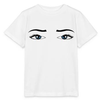 Paire yeux bleu - T-shirt bio MINI CREATOR Stanley/Stella Enfant - blanc - Devant - Maike (125cm)