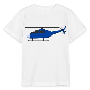 Hubschrauber Blau - Stanley/Stella Kinder T-Shirt MINI CREATOR  - Weiß - Vorne - Maike (125cm)