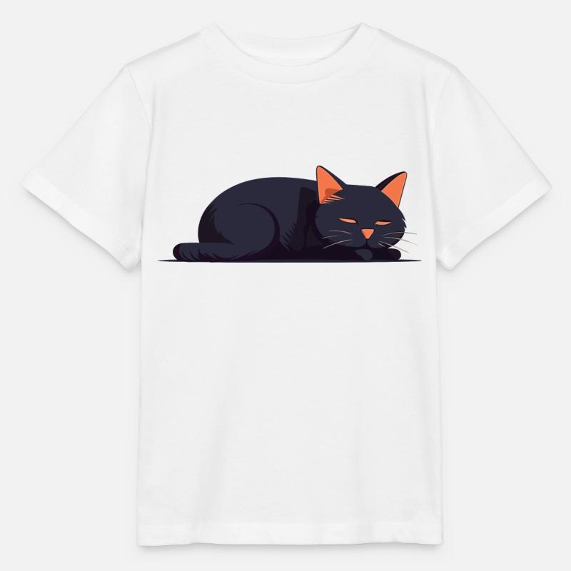 Chat dormeur - T-shirt bio MINI CREATOR Stanley/Stella Enfant - blanc