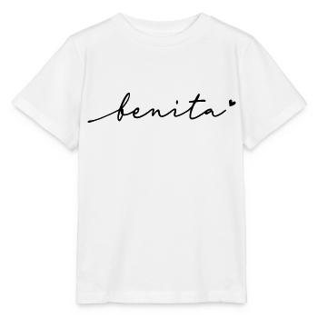 Benita Cursive Name - Stanley/Stella MINI CREATOR Kids’ T-Shirt - white - Front - Maike (125cm)