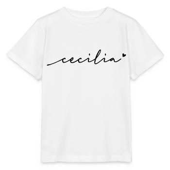 Cecilia Cursive Name - Stanley/Stella MINI CREATOR Kids’ T-Shirt - white - Front - Maike (125cm)