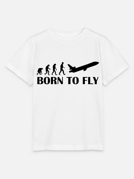 born to fly - Stanley/Stella Kinder T-Shirt MINI CREATOR  - Weiß