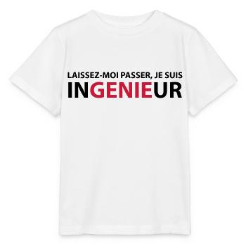 Laissez-Moi passer, je suis ingenieur - T-shirt bio MINI CREATOR Stanley/Stella Enfant - blanc - Devant - Maike (125cm)