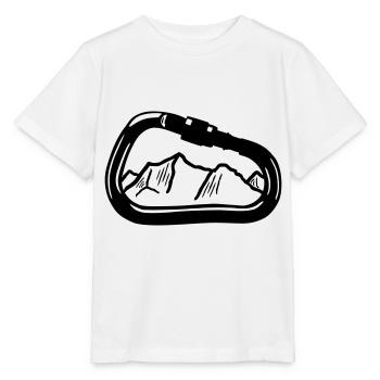 Climbing, Carabiner & Mountain - T-shirt bio MINI CREATOR Stanley/Stella Enfant - blanc - Devant - Maike (125cm)
