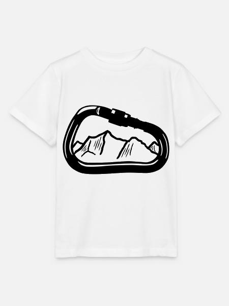 Climbing, Carabiner & Mountain - Stanley/Stella Kinder-T-shirt MINI CREATOR  - wit