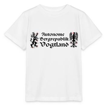 Vogtland autonom Greif Löwe Sachsen Bergrepublik - Stanley/Stella Kinder T-Shirt MINI CREATOR  - Weiß - Vorne - Maike (125cm)