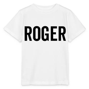 Roger Nom personnalisé Police Texte Anniversaire - T-shirt bio MINI CREATOR Stanley/Stella Enfant - blanc - Devant - Maike (125cm)