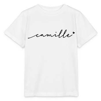 Camille Cursive Name - Stanley/Stella MINI CREATOR Kids’ T-Shirt - white - Front - Maike (125cm)
