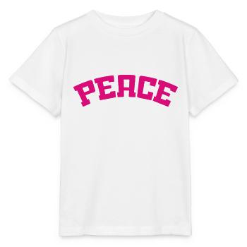Slogan Paix et Amour - Frieden - T-shirt bio MINI CREATOR Stanley/Stella Enfant - blanc - Devant - Maike (125cm)