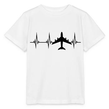 Impulsion du rythme cardiaque de l'avion - T-shirt bio MINI CREATOR Stanley/Stella Enfant - blanc - Devant - Maike (125cm)