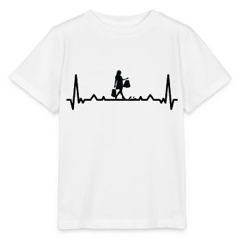 ECG heartbeat bargain hunter in high heels - Stanley/Stella MINI CREATOR Kids’ T-Shirt - white - Front - Maike (125cm)