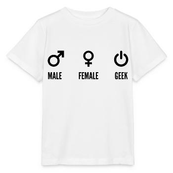 Male female geek - T-shirt bio MINI CREATOR Stanley/Stella Enfant - blanc - Devant - Maike (125cm)