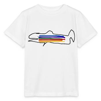 Truite arc-en-ciel, Truite, Poisson - T-shirt bio MINI CREATOR Stanley/Stella Enfant - blanc - Devant - Maike (125cm)