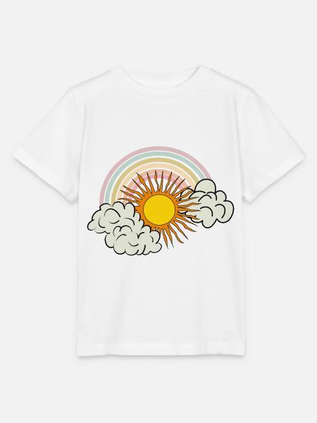 sonne wolken regenbogen - Stanley/Stella Kinder T-Shirt MINI CREATOR - Weiß
