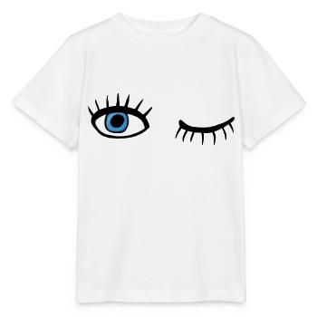 winking eyes - Stanley/Stella MINI CREATOR Kids’ T-Shirt - white - Front - Maike (125cm)
