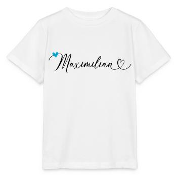 Maximilian Name Vorname Kalligrafieherz - Stanley/Stella Kinder T-Shirt MINI CREATOR  - Weiß - Vorne - Maike (125cm)