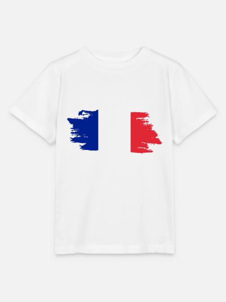 France Flag - Stanley/Stella Kinder T-Shirt MINI CREATOR - Weiß