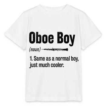 Oboe Boy Oboe Basoonist Marching Band Instrument B - Stanley/Stella MINI CREATOR Kids’ T-Shirt - white - Front - Maike (125cm)