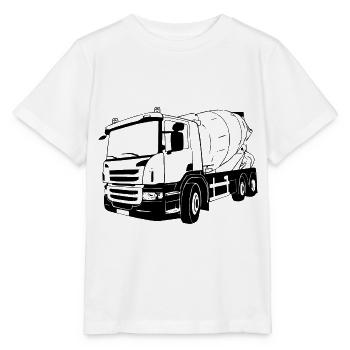 Concrete mixer car - concrete mixer truck - Stanley/Stella MINI CREATOR Kids’ T-Shirt - white - Front - Maike (125cm)