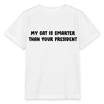 Meine Katze ist schlauer als der Präsidenten-Katzenliebhaber - Stanley/Stella Kinder T-Shirt MINI CREATOR  - Weiß - Vorne - Maike (125cm)