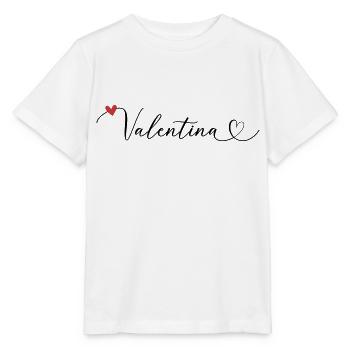 Valentina Nom Prénom Calligraphie Coeur - T-shirt bio MINI CREATOR Stanley/Stella Enfant - blanc - Devant - Maike (125cm)