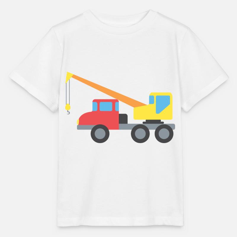 Camion-grue - T-shirt bio MINI CREATOR Stanley/Stella Enfant - blanc