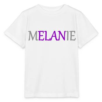 Melanie - Elan - Namenstag Vers.2 - Stanley/Stella Kinder T-Shirt MINI CREATOR  - Weiß - Vorne - Maike (125cm)