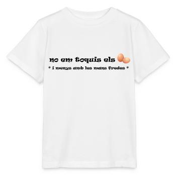 No em toquis els ous - Stanley/Stella MINI CREATOR Kids’ T-Shirt - white - Front - Maike (125cm)