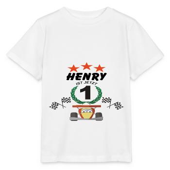 Henry ist jetzt 1 - Stanley/Stella Kinder T-Shirt MINI CREATOR  - Weiß - Vorne - Maike (125cm)