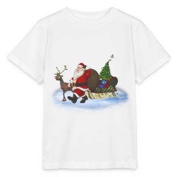 Le Père Noël arrive - T-shirt bio MINI CREATOR Stanley/Stella Enfant - blanc - Devant - Maike (125cm)