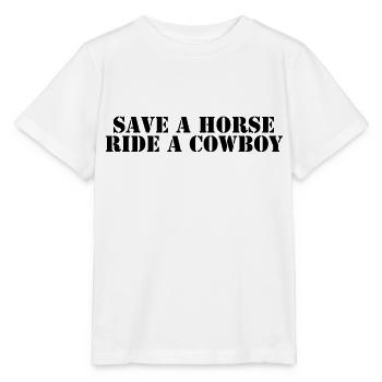 Save a Horse Ride a Cowboy - Stanley/Stella MINI CREATOR Kids’ T-Shirt - white - Front - Maike (125cm)